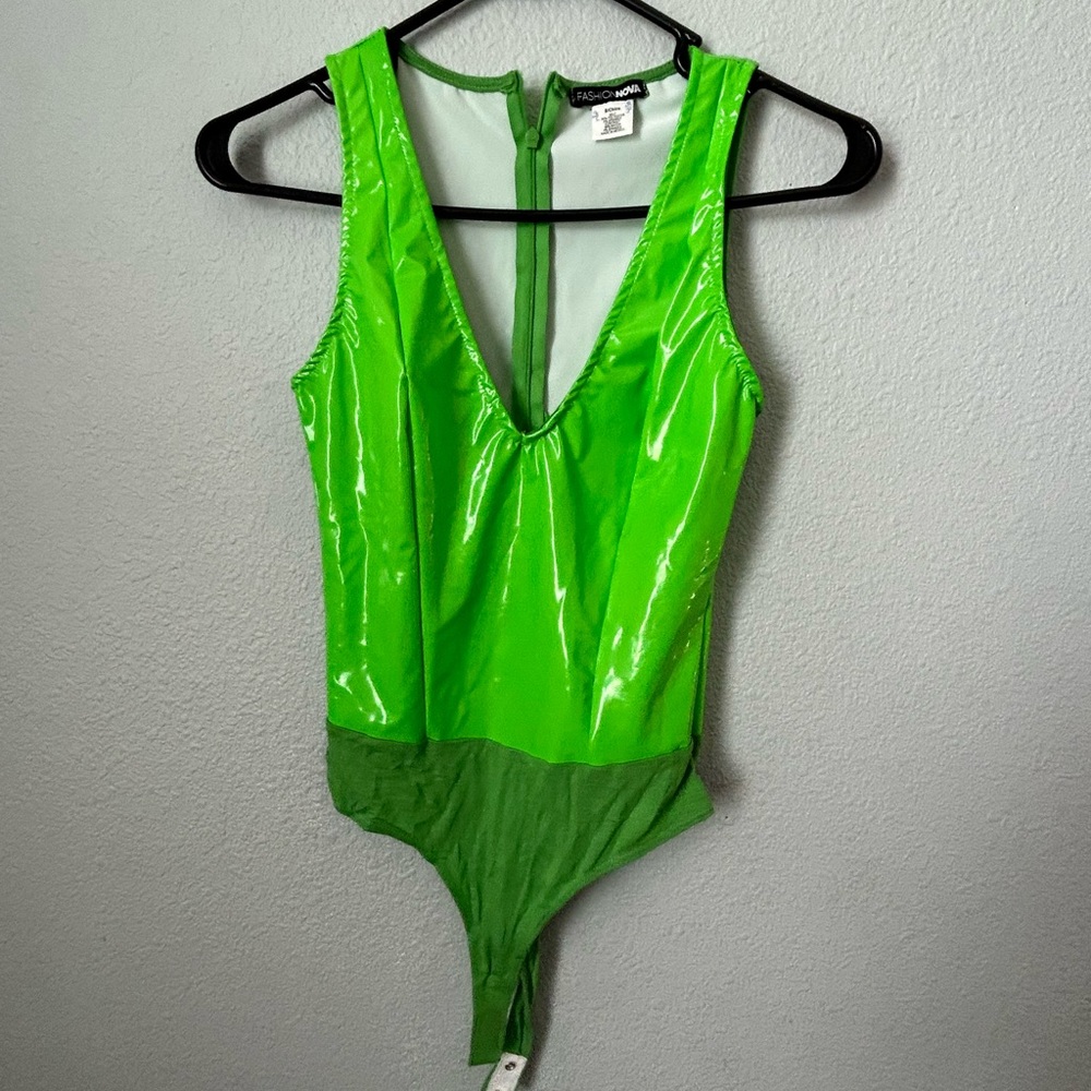 Green latex Fashion Nova bodysuit